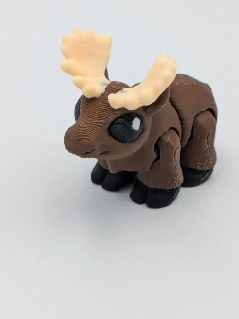 Brown articulated crocheted moose